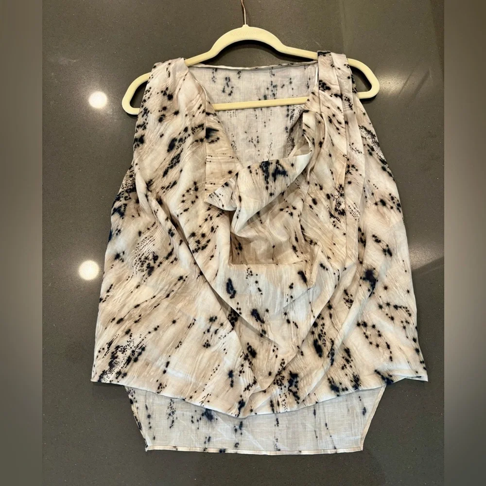 NWT Zara VOLUMINOUS PRINTED TOP ZW COLLECTION Black/Ecru Size Small - Picture 3 of 9